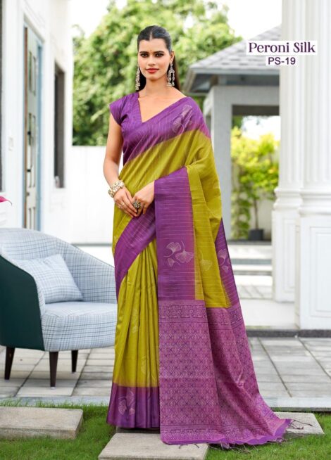 Dhuvaraga Silk Violet Gram Green
